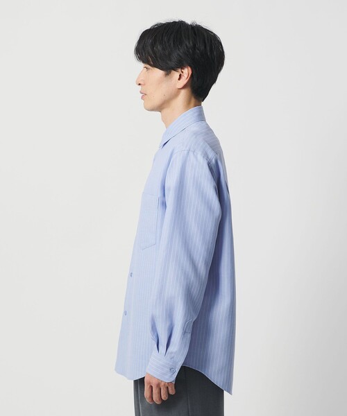 BEAUTY&YOUTH UNITED ARROWS(ビューティーアンドユースユナイテッドアローズ)の「ライト リネンタッチ ストライプ レギュラー シャツ FORM TAPERD型(シャツ/ブラウス・メンズ・ライトブルー/ネイビー・S/XL/L/M)」の11枚目の写真