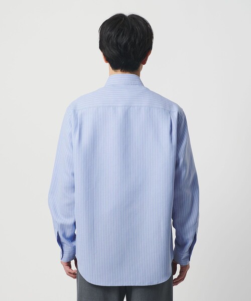 BEAUTY&YOUTH UNITED ARROWS(ビューティーアンドユースユナイテッドアローズ)の「ライト リネンタッチ ストライプ レギュラー シャツ FORM TAPERD型(シャツ/ブラウス・メンズ・ライトブルー/ネイビー・S/XL/L/M)」の12枚目の写真