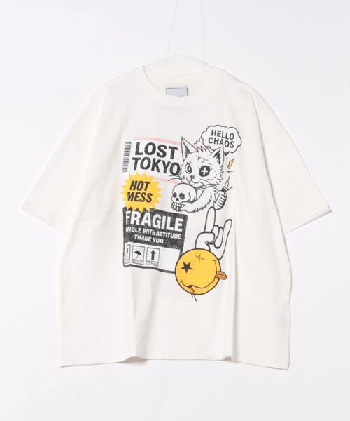 L.H.P(エルエイチピー)の「【WEB&DEPOT限定】UMLAUT/ウムラウト/CAT S/S TEE(Tシャツ/カットソー・メンズ・ホワイト/ブラック・L/M)」の8枚目の写真