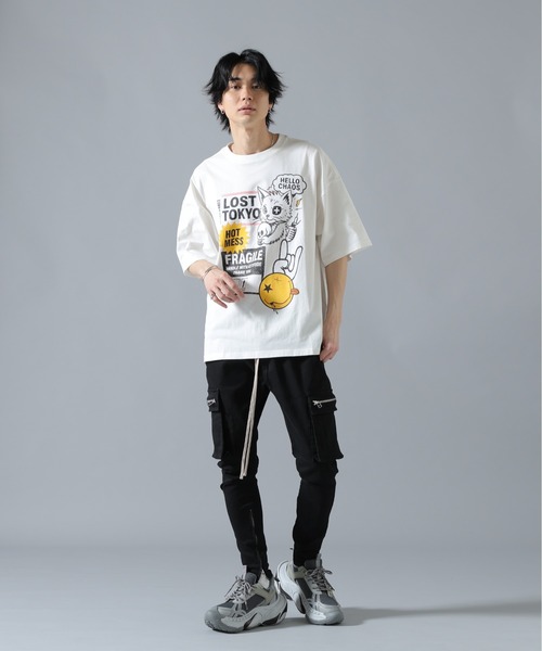 L.H.P(エルエイチピー)の「【WEB&DEPOT限定】UMLAUT/ウムラウト/CAT S/S TEE(Tシャツ/カットソー・メンズ・ホワイト/ブラック・L/M)」の6枚目の写真