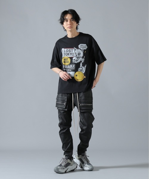 L.H.P(エルエイチピー)の「【WEB&DEPOT限定】UMLAUT/ウムラウト/CAT S/S TEE(Tシャツ/カットソー・メンズ・ホワイト/ブラック・L/M)」の13枚目の写真