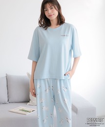 aimerfeel（エメフィール）の「PEANUTS スヌーピー バックプリント 半袖 綿混 上下セット（ルームウェア/パジャマ）」