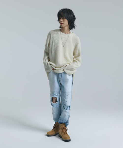 TEN PAST SEVEN(テン ファスト セブン)の「オールブラッシュパッチワークデニムパンツ(デニムパンツ・メンズ・その他・SMALL/MEDIUM/LARGE)」の5枚目の写真