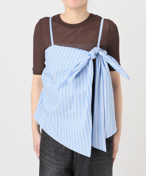 IENA LA BOUCLE（イエナラブークル）の「IENA LA BOUCLE コットンストライプリボンキャミソール（キャミソール・レディース・ライトブルー・FREE）」の18枚目の写真