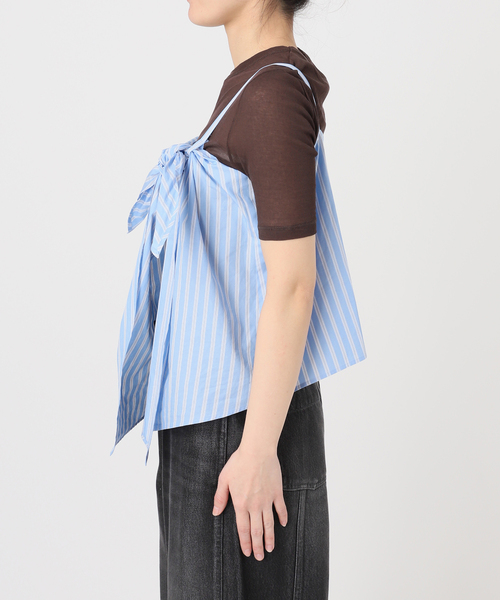 IENA LA BOUCLE（イエナラブークル）の「IENA LA BOUCLE コットンストライプリボンキャミソール（キャミソール・レディース・ライトブルー・FREE）」の19枚目の写真