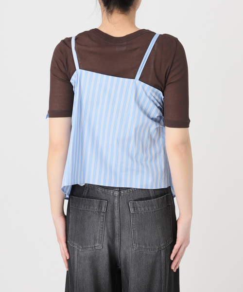 IENA LA BOUCLE（イエナラブークル）の「IENA LA BOUCLE コットンストライプリボンキャミソール（キャミソール・レディース・ライトブルー・FREE）」の20枚目の写真