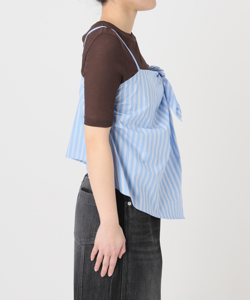 IENA LA BOUCLE（イエナラブークル）の「IENA LA BOUCLE コットンストライプリボンキャミソール（キャミソール・レディース・ライトブルー・FREE）」の21枚目の写真