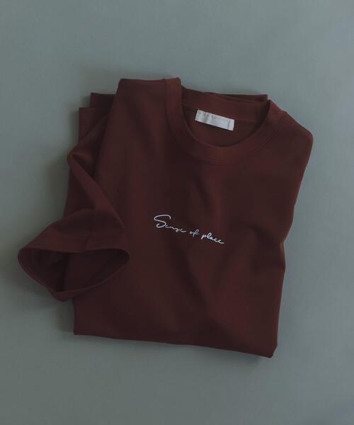 SENSE OF PLACE by URBAN RESEARCH(センスオブプレイスバイアーバンリサーチ)の「『一部WEB限定カラー』シシュウポンチショートスリーブTシャツ(Tシャツ/カットソー・メンズ・ホワイト/ブラック/ライトベージュ/チャコールグレー/ブラウン/ライトブルー・MEDIUM/LARGE)」の4枚目の写真