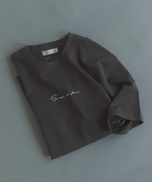 SENSE OF PLACE by URBAN RESEARCH（センスオブプレイスバイアーバンリサーチ）の「『一部WEB限定カラー』シシュウポンチショートスリーブTシャツ（Tシャツ/カットソー・メンズ・ホワイト/ブラック/ライトベージュ/チャコールグレー・MEDIUM/LARGE）」の3枚目の写真