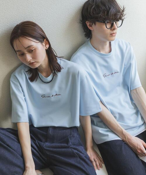 SENSE OF PLACE by URBAN RESEARCH(センスオブプレイスバイアーバンリサーチ)の「『一部WEB限定カラー』シシュウポンチショートスリーブTシャツ(Tシャツ/カットソー・メンズ・ホワイト/ブラック/ライトベージュ/チャコールグレー/ブラウン/ライトブルー・MEDIUM/LARGE)」の6枚目の写真