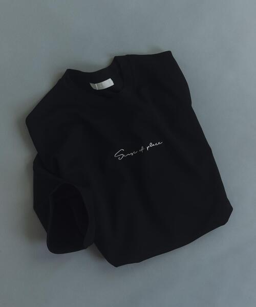 SENSE OF PLACE by URBAN RESEARCH（センスオブプレイスバイアーバンリサーチ）の「『一部WEB限定カラー』シシュウポンチショートスリーブTシャツ（Tシャツ/カットソー・メンズ・ホワイト/ブラック/ライトベージュ/チャコールグレー・MEDIUM/LARGE）」の2枚目の写真