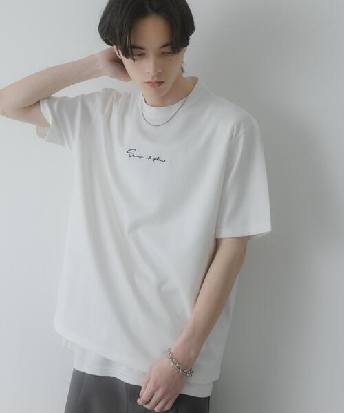 SENSE OF PLACE by URBAN RESEARCH（センスオブプレイスバイアーバンリサーチ）の「『一部WEB限定カラー』シシュウポンチショートスリーブTシャツ（Tシャツ/カットソー・メンズ・ホワイト/ブラック/ライトベージュ/チャコールグレー・MEDIUM/LARGE）」の10枚目の写真