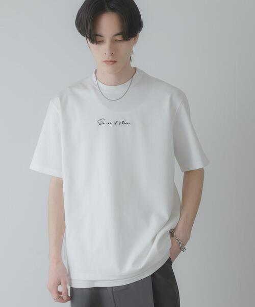 SENSE OF PLACE by URBAN RESEARCH（センスオブプレイスバイアーバンリサーチ）の「『一部WEB限定カラー』シシュウポンチショートスリーブTシャツ（Tシャツ/カットソー・メンズ・ホワイト/ブラック/ライトベージュ/チャコールグレー・MEDIUM/LARGE）」の11枚目の写真
