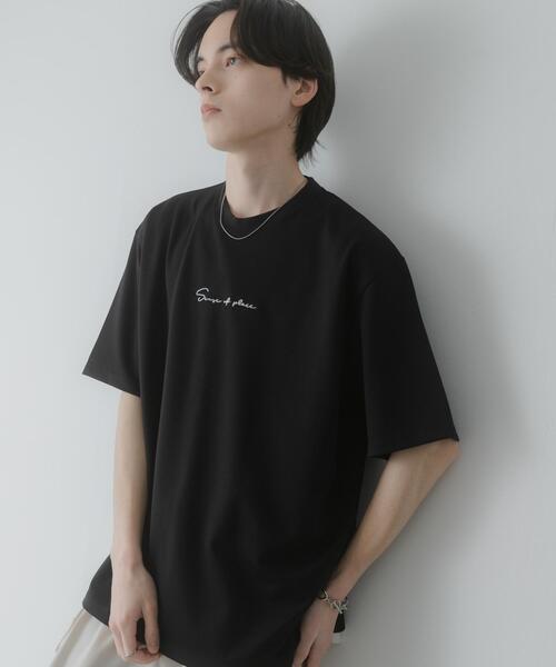 SENSE OF PLACE by URBAN RESEARCH（センスオブプレイスバイアーバンリサーチ）の「『一部WEB限定カラー』シシュウポンチショートスリーブTシャツ（Tシャツ/カットソー・メンズ・ホワイト/ブラック/ライトベージュ/チャコールグレー・MEDIUM/LARGE）」の21枚目の写真