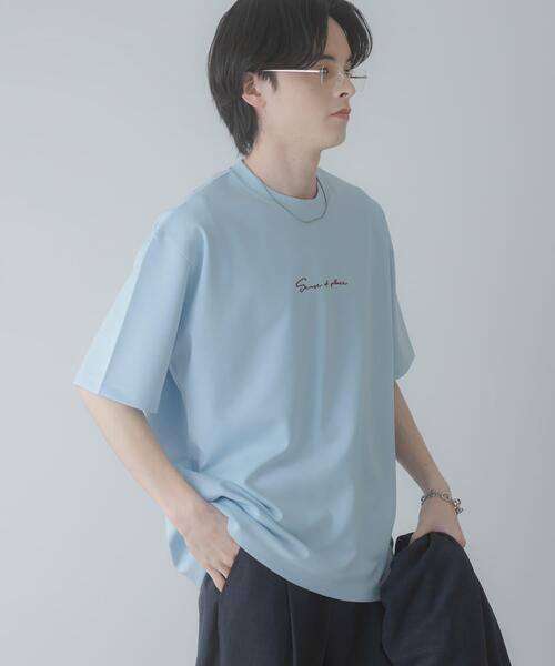SENSE OF PLACE by URBAN RESEARCH(センスオブプレイスバイアーバンリサーチ)の「『一部WEB限定カラー』シシュウポンチショートスリーブTシャツ(Tシャツ/カットソー・メンズ・ホワイト/ブラック/ライトベージュ/チャコールグレー/ブラウン/ライトブルー・MEDIUM/LARGE)」の7枚目の写真