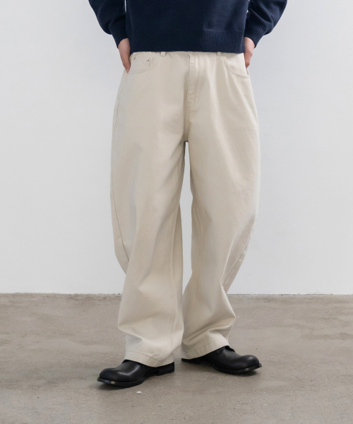 INDUST(インダスト)の「バレルフィットカーブドワイドパンツ_チャコール(その他パンツ・レディース・チャコール・1(S)/2(M)/3(L))」の3枚目の写真
