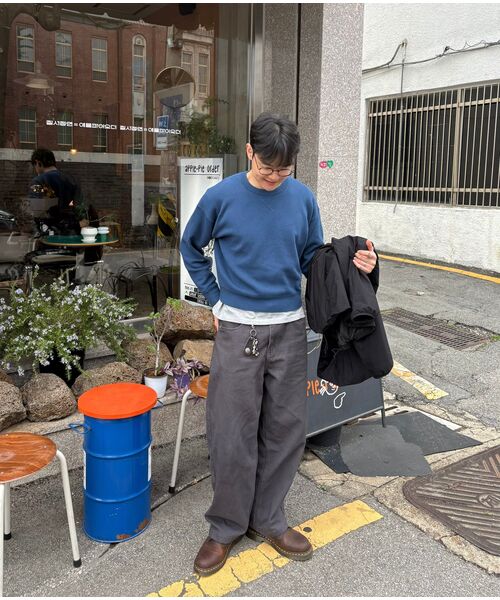 INDUST(インダスト)の「バレルフィットカーブドワイドパンツ_チャコール(その他パンツ・レディース・チャコール・1(S)/2(M)/3(L))」の13枚目の写真