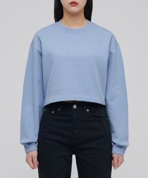 ウィメンズクロップスウェットシャツ[スカイブルー]