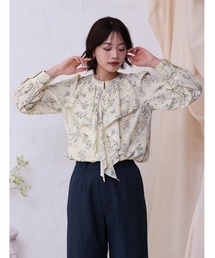 fifth（フィフス）の「【cho____07セレクト】 フラワープリントパールフリルブラウス（シャツ/ブラウス）」