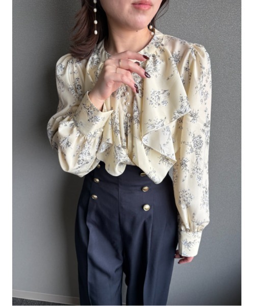 fifth(フィフス)の「フラワープリントパールフリルブラウス(シャツ/ブラウス・レディース・イエロー/ホワイト・M)」の19枚目の写真