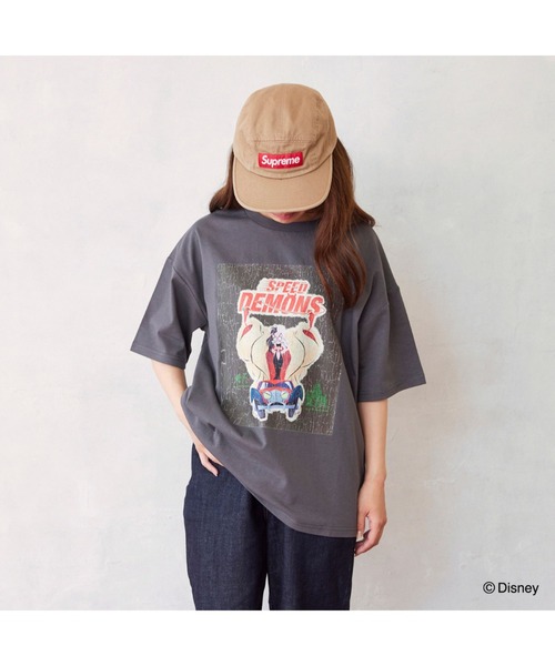Fluffy BROTHERS(フラッフィーブラザーズ)の「【Disney】プリントTシャツ(Tシャツ/カットソー・メンズ・オフホワイト/チャコールグレー・M)」の9枚目の写真