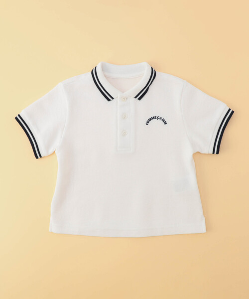 COMME CA ISM（コムサイズム）の「鹿の子ライン入り ポロシャツ(ベビーサイズ)（ポロシャツ・キッズ・ネイビー/サックスブルー/グリーン/レッド/ホワイト・80-90cm）」の2枚目の写真