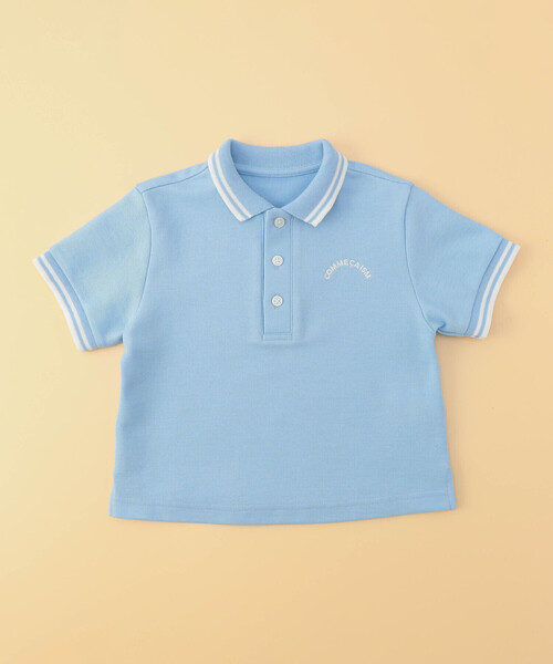 COMME CA ISM（コムサイズム）の「鹿の子ライン入り ポロシャツ(ベビーサイズ)（ポロシャツ・キッズ・ネイビー/サックスブルー/グリーン/レッド/ホワイト・80-90cm）」の4枚目の写真