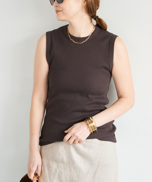 Deuxieme Classe(ドゥーズィエムクラス)の「* Dignity sleeveless(Tシャツ/カットソー・レディース・ブラック/ライトグリーン/ベージュ系その他/ブラウン/ホワイト・FREE)」の3枚目の写真