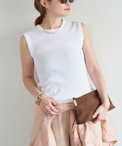 Deuxieme Classe(ドゥーズィエムクラス)の「* Dignity sleeveless(Tシャツ/カットソー・レディース・ブラック/ライトグリーン/ベージュ系その他/ブラウン/ホワイト・FREE)」の2枚目の写真