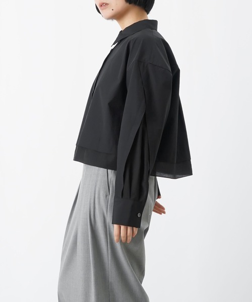 LUCA/LADY LUCK LUCA（ルカ/レディラックルカ）の「LC/LLL シースルー切替ショート丈ブラウス（シャツ/ブラウス・レディース・ブラック/オフホワイト・FREE）」の8枚目の写真