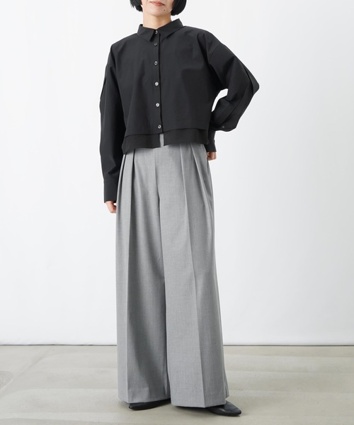 LUCA/LADY LUCK LUCA（ルカ/レディラックルカ）の「LC/LLL シースルー切替ショート丈ブラウス（シャツ/ブラウス・レディース・ブラック/オフホワイト・FREE）」の9枚目の写真