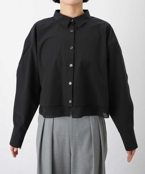 LUCA/LADY LUCK LUCA（ルカ/レディラックルカ）の「LC/LLL シースルー切替ショート丈ブラウス（シャツ/ブラウス・レディース・ブラック/オフホワイト・FREE）」の13枚目の写真