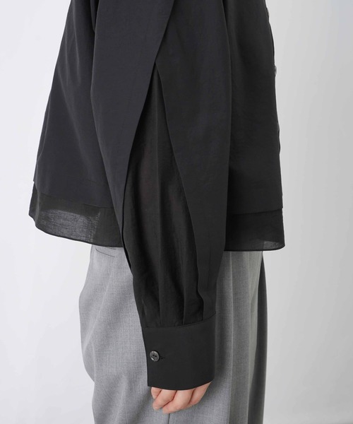 LUCA/LADY LUCK LUCA（ルカ/レディラックルカ）の「LC/LLL シースルー切替ショート丈ブラウス（シャツ/ブラウス・レディース・ブラック/オフホワイト・FREE）」の19枚目の写真