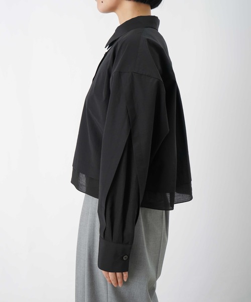 LUCA/LADY LUCK LUCA（ルカ/レディラックルカ）の「LC/LLL シースルー切替ショート丈ブラウス（シャツ/ブラウス・レディース・ブラック/オフホワイト・FREE）」の15枚目の写真