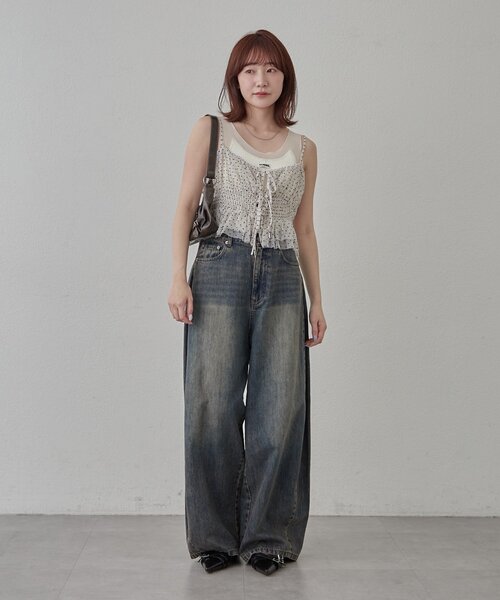 mline（エムライン）の「【この夏着たい！】[mline]チュールギャザーキャミ（シャツ/ブラウス・レディース・ブラック系その他/ブラウン/ブラック/オフホワイト・FREE）」の8枚目の写真