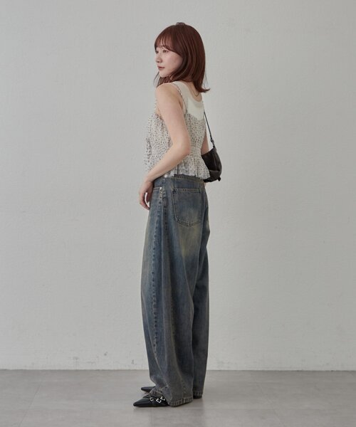 mline（エムライン）の「【この夏着たい！】[mline]チュールギャザーキャミ（シャツ/ブラウス・レディース・ブラック系その他/ブラウン/ブラック/オフホワイト・FREE）」の9枚目の写真