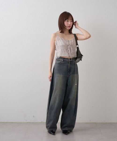 mline（エムライン）の「【この夏着たい！】[mline]チュールギャザーキャミ（シャツ/ブラウス・レディース・ブラック系その他/ブラウン/ブラック/オフホワイト・FREE）」の16枚目の写真