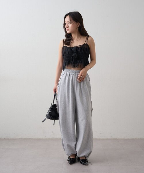 mline（エムライン）の「【この夏着たい！】[mline]チュールギャザーキャミ（シャツ/ブラウス・レディース・ブラック系その他/ブラウン/ブラック/オフホワイト・FREE）」の22枚目の写真