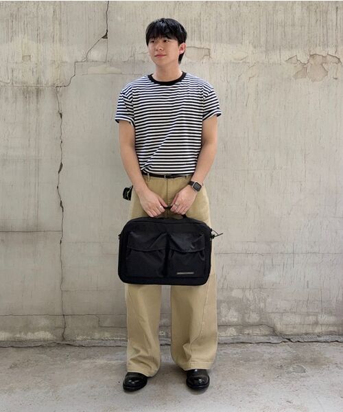 REBRENNER(リブレンナー)の「ピーチストライプクロップ半袖Tシャツホワイトブラック(Tシャツ/カットソー・メンズ・ホワイト系その他2・MEDIUM/LARGE/X-LARGE)」の9枚目の写真