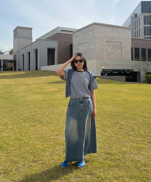 REBRENNER(リブレンナー)の「ピーチストライプクロップ半袖Tシャツホワイトブラック(Tシャツ/カットソー・メンズ・ホワイト系その他2・MEDIUM/LARGE/X-LARGE)」の11枚目の写真