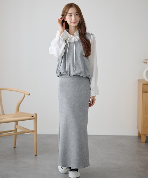 DAYRA(デイラ)の「2ピース風 リボン ベスト 長袖 ブラウス(シャツ/ブラウス・レディース・ブラック/ブラウン/グレー・FREE)」の14枚目の写真