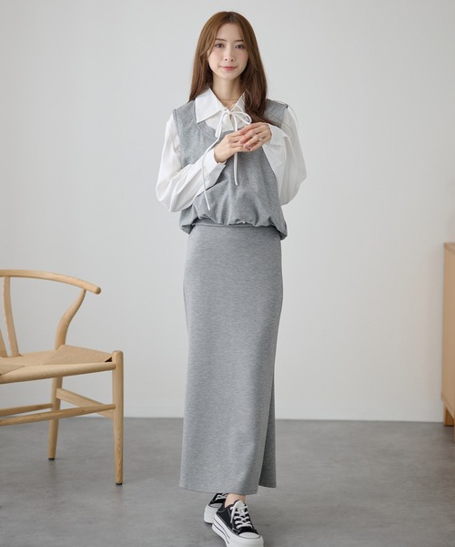 DAYRA(デイラ)の「2ピース風 リボン ベスト 長袖 ブラウス(シャツ/ブラウス・レディース・ブラック/ブラウン/グレー・FREE)」の18枚目の写真