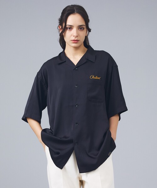 PENDLETON（ペンドルトン）の「【PENDLETON/ペンドルトン】ロゴエンブレム 刺繍 半袖シャツ / ユニセックス（シャツ/ブラウス・メンズ・ブラック/オフホワイト・M/L）」の5枚目の写真