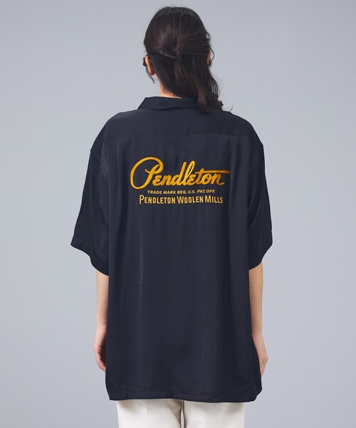 PENDLETON（ペンドルトン）の「【PENDLETON/ペンドルトン】ロゴエンブレム 刺繍 半袖シャツ / ユニセックス（シャツ/ブラウス・メンズ・ブラック/オフホワイト・M/L）」の7枚目の写真