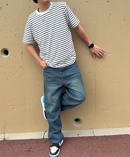 ARCADE(アーケード)の「ワイドストレート デニムパンツ ビンテージウォッシュデニムパンツ(デニムパンツ・メンズ・ネイビー系1/ネイビー系2/ブラック・L/XL/M)」の20枚目の写真