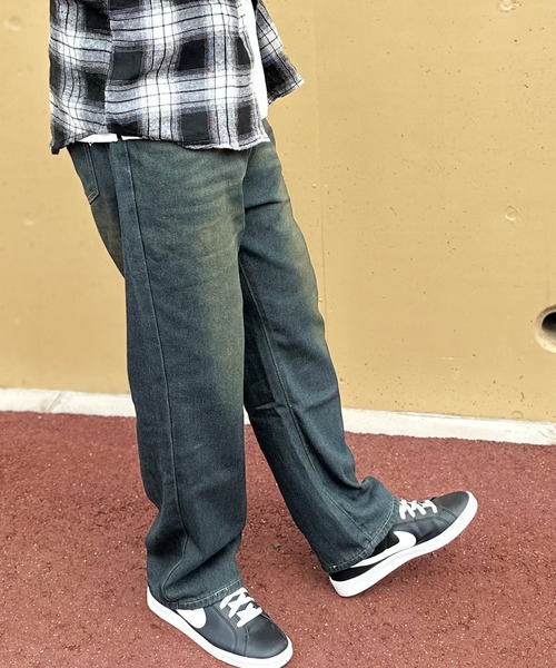 ARCADE(アーケード)の「ワイドストレート デニムパンツ ビンテージウォッシュデニムパンツ(デニムパンツ・メンズ・ネイビー系1/ネイビー系2/ブラック・L/XL/M)」の16枚目の写真