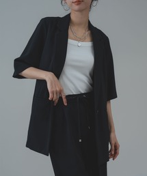 ANNA LUNA（アンナルナ）の「【ANNA LUNA】冷房対策 / UV対策 にも◎軽やかに羽織れる 麻調 5分袖 ジャケット（テーラードジャケット）」