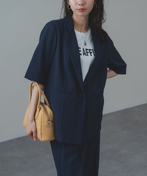 ANNA LUNA(アンナルナ)の「【ANNA LUNA】冷房対策 / UV対策 にも◎軽やかに羽織れる 麻調 5分袖 ジャケット(テーラードジャケット・レディース・ブラック/ベージュ/ネイビー・MEDIUM)」の20枚目の写真