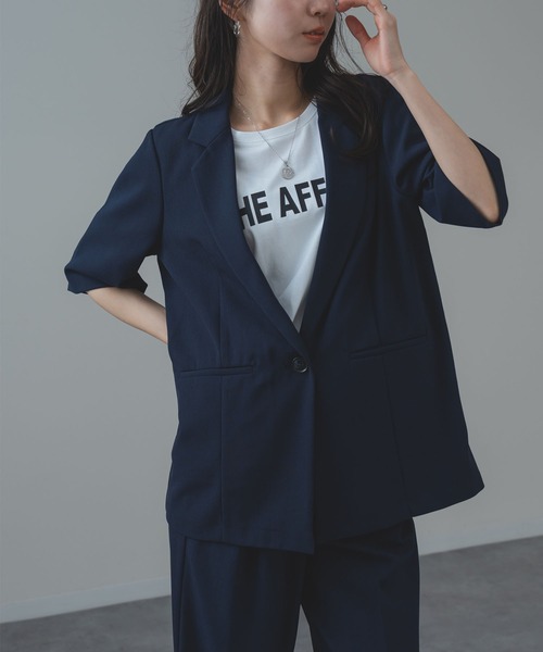ANNA LUNA(アンナルナ)の「【ANNA LUNA】冷房対策 / UV対策 にも◎軽やかに羽織れる 麻調 5分袖 ジャケット(テーラードジャケット・レディース・ブラック/ベージュ/ネイビー・MEDIUM)」の22枚目の写真