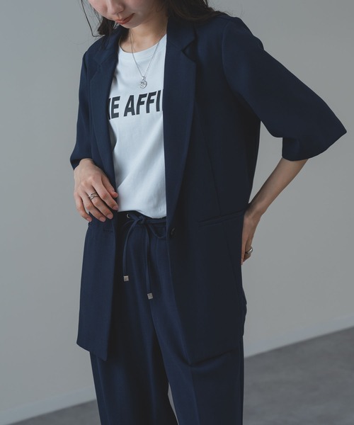 ANNA LUNA(アンナルナ)の「【ANNA LUNA】冷房対策 / UV対策 にも◎軽やかに羽織れる 麻調 5分袖 ジャケット(テーラードジャケット・レディース・ブラック/ベージュ/ネイビー・MEDIUM)」の17枚目の写真